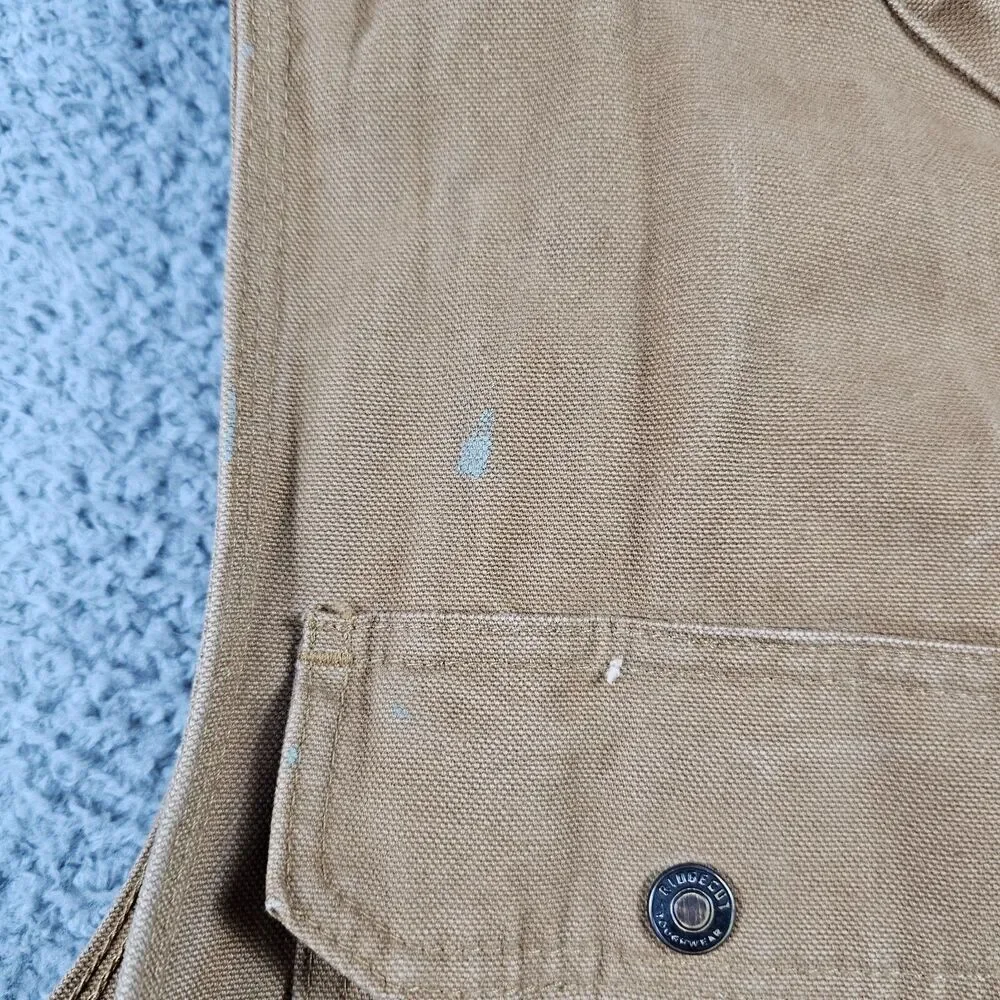 Ridgecut Vest Mens Medium Tan Duck Canvas Utility Workwear Chore Lined Full Zip